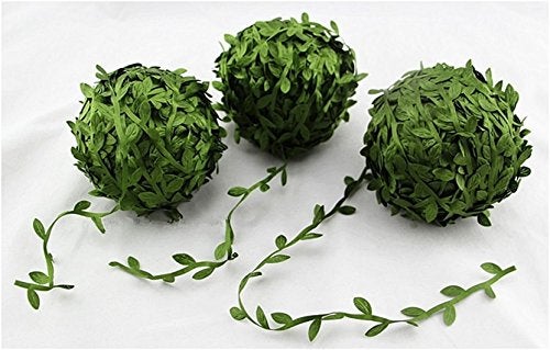 David accessories 84 Yards Olive Leaves Leaf Trim Ribbon for DIY Craft Decoration (84 Yards Green) - Image 2